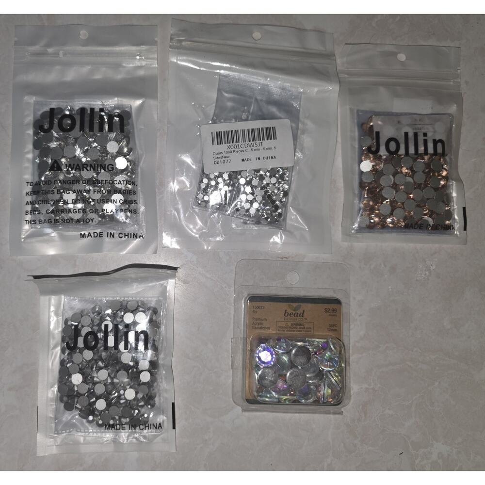 Jollin Glue Fix Flatback Rhinestones Lot Acrylic Gems SS30 SS34 5mm 7.2mm...